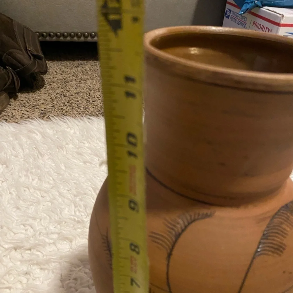 50%offw❤️ Joe Smith Handmade Clay Vase 11.5x6 etched pottery